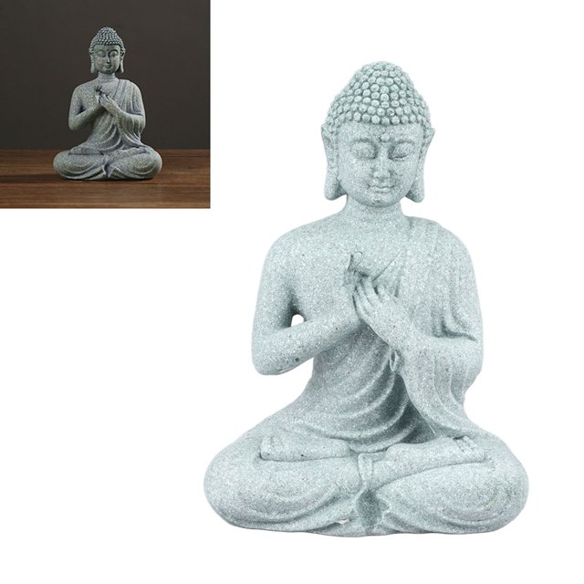 Small Buddha Decoration, Premium Green Sandstone, Exquisite Craftsmanship, Feng Shui Fish Ornaments