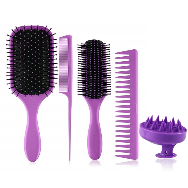4PCS Hair Comb Set Anti-static Hair Brush Massage Hair Comb with Scalp Massager
