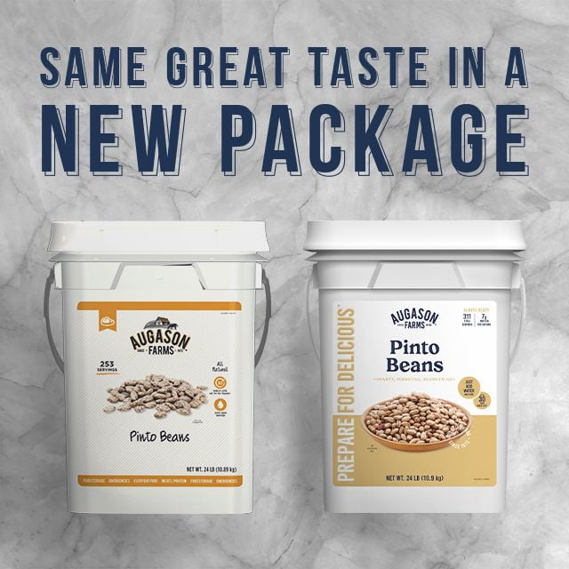 Augason Farms Dried Pinto Beans 4 Gallon Pail, Bulk Food Storage, Emergency Food Supply, Everyday Meals, 311 Servings