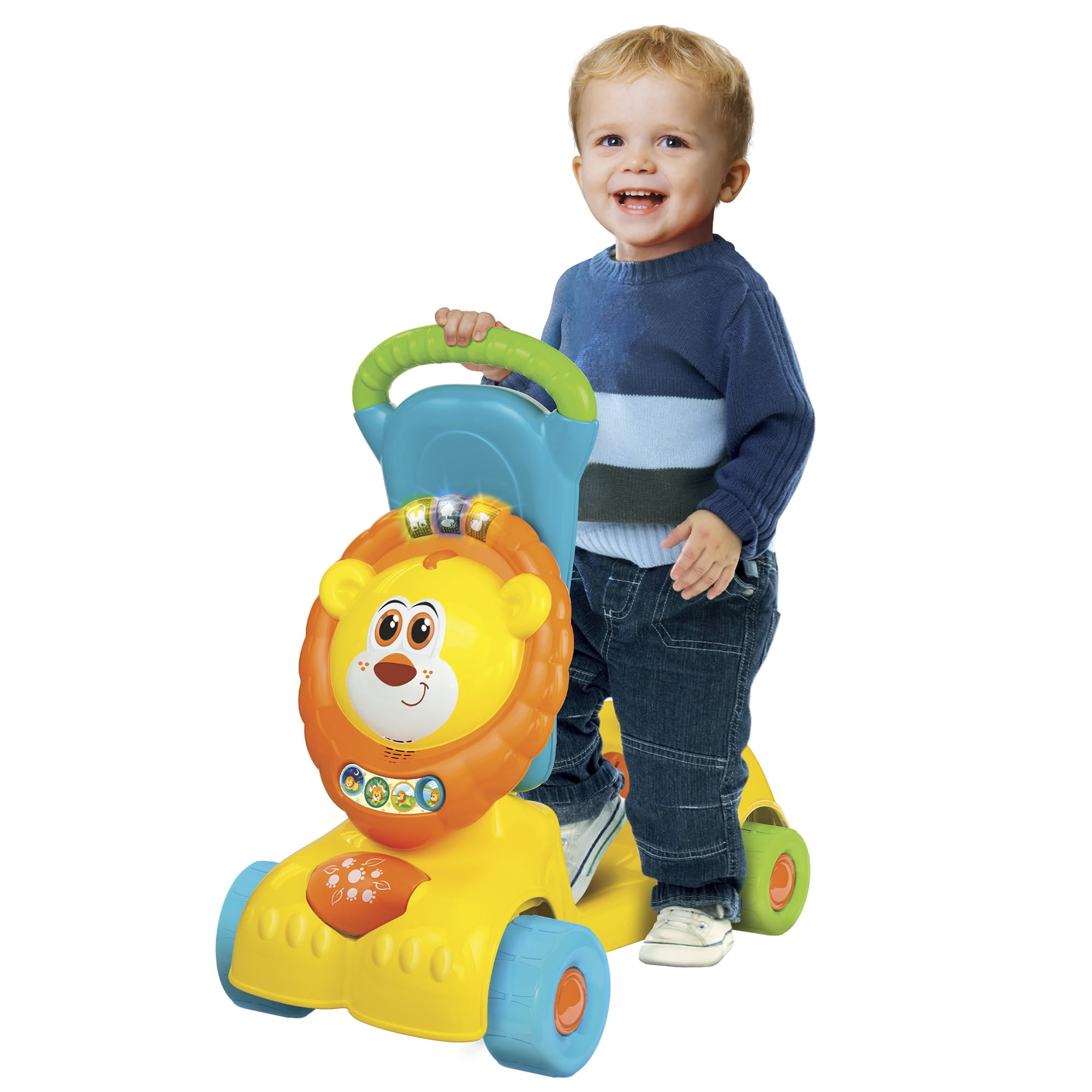 Winfun: 3-In-1 Grow-With-Me Lion Scooter - Lights & Sounds, 3 Modes: Walker - Scooter - Foot-To-Floor Ride On, Developmental Toy, Toddlers Ages 12mo+