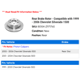 thumbnail image 2 of Rear Brake Rotor - Compatible with 1999 - 2006 Chevy Silverado 1500 2000 2001 2002 2003 2004 2005, 2 of 2