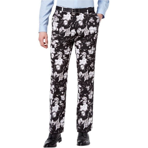 I.N.C Mens Ottoman Floral Casual Chino Pants, Black, 32W x 30L