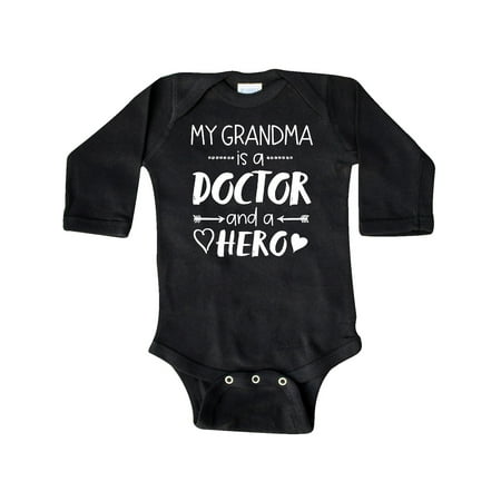 

Inktastic My Grandma is a Doctor and a Hero Gift Baby Boy or Baby Girl Long Sleeve Bodysuit