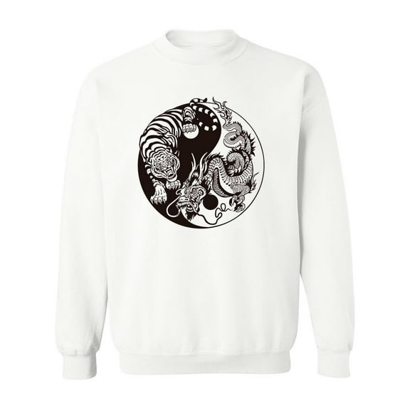 Dragon And Tiger Yin Yang B/w. Sweatshirt Men -Image by Shutterstock, Male Large
