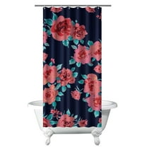 Waterproof Pioneer Shower Curtain 36x72 Inch Polyester Unique Colorful Floral Shower Curtain for Bathroom Hotel Home Decor with 7 Plastic Hooks