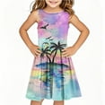 thumbnail image 2 of SGFCWSX Girls Sleeveless Dress Crew Neck Print A-Line Summer Party Dresses for Kids Multicolor Size 5-6 Years, 2 of 6