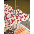 thumbnail image 2 of Outdoor Tablecloth with Umbrella Hole for Patio/Picnic/Party/Camping, Red Lobsters Coastal Waterproof Table Cloth Square Cover Washable, Lemon Summer Leaves Nautical (60"x 60"), 2 of 9