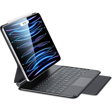 ESR Rebound Magnetic Keyboard Case, iPad Case with Keyboard Compatible with iPad Pro 11/iPad Air 5/4, Floating Cantilever Stand, Precision Multi-Touch Trackpad, Backlit Keys, Black