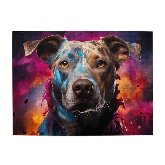 500 Piece Colorful Abstract Dog Jigsaw Puzzle For Adults – Engaging Brain Teaser, Relaxing Game & Stress Relief, Vibrant Wooden Art Decor, Great Gift