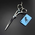 thumbnail image 3 of Tijeras profesionales para cortar el cabello, 6 pulgadas, acero inoxidable japonés 440C, tijeras ergonómicas de barbero, color plata., 3 of 5