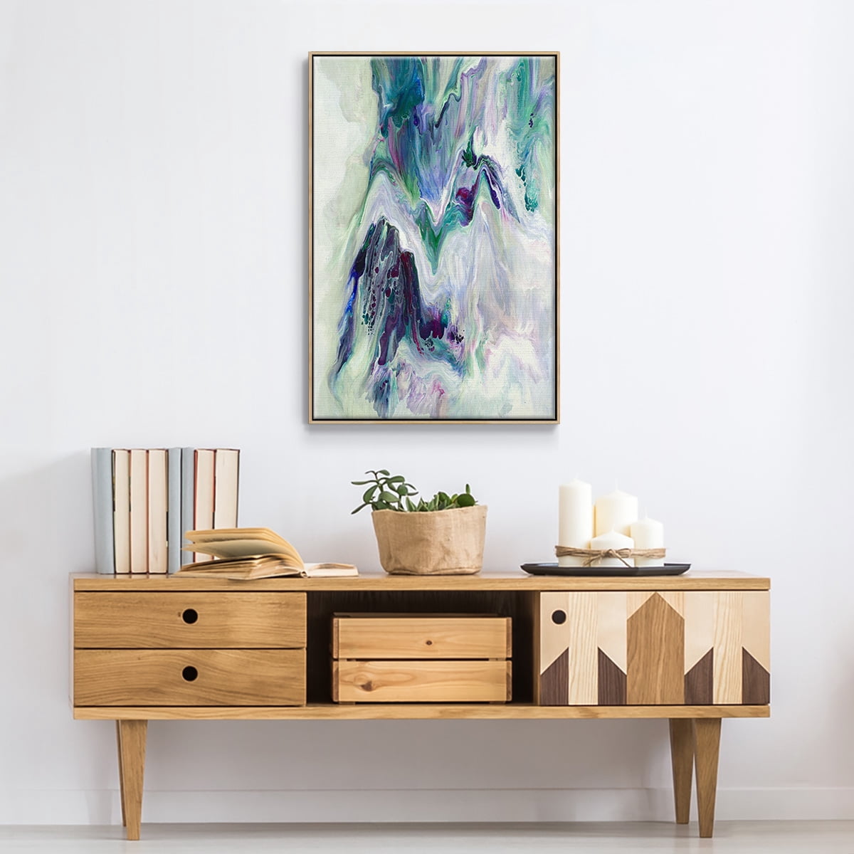 Wild River Framed Premium Gallery Wrapped Canvas - Ready to Hang - 27 x 41 - Natural Wood Floating Frame