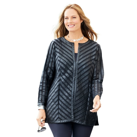 Catherines Women's Plus Size Black Label Pieced Jacket