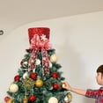 thumbnail image 5 of HLONK Leg Red Tree Top Hat Fabric Bow Compression Folding Christmas Tree Top Hat, 5 of 5