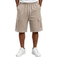 thumbnail image 5 of Cargo Shorts for Men Outdoor Work Athletic Walking Shorts Summer Hiking Fit Casual Shorts with Multi Pockets Khaki 5XL, 5 of 7