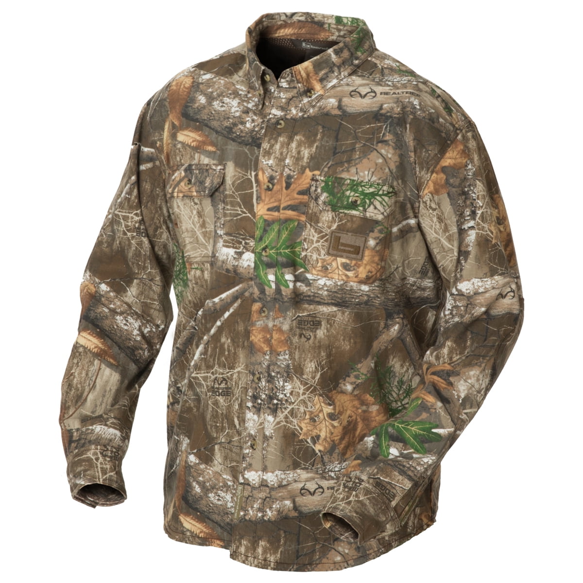 Banded Men`s Cotton Button-Up L/S Shirt Realtree Edge