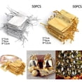 thumbnail image 6 of KDJ 50pcs Gold Silver Organza Drawstring Pouches Candy Bag Decoration - for Home Decor, 6 of 7