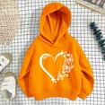 thumbnail image 2 of LIIPEE Girls Boys Hoodies Cartoon Love Heart Butterfly Printed Long Sleeve Pullover Hooded Sweatshirt Girls Versatile Vacation Sweatshirts,Orange,5-6 Years, 2 of 9