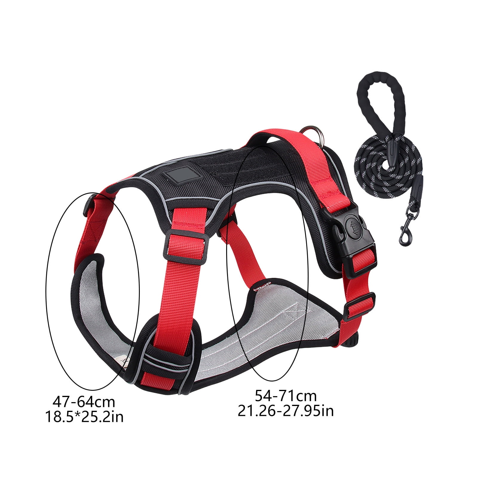 Reflective Dog Harness Leash Set Breathable Mesh Adjustable Pet Vest Chest Strap Anti Pull Safety Walking Harness for Small Medium Dogs Cats Outdoor Training Walking Control Lead Set