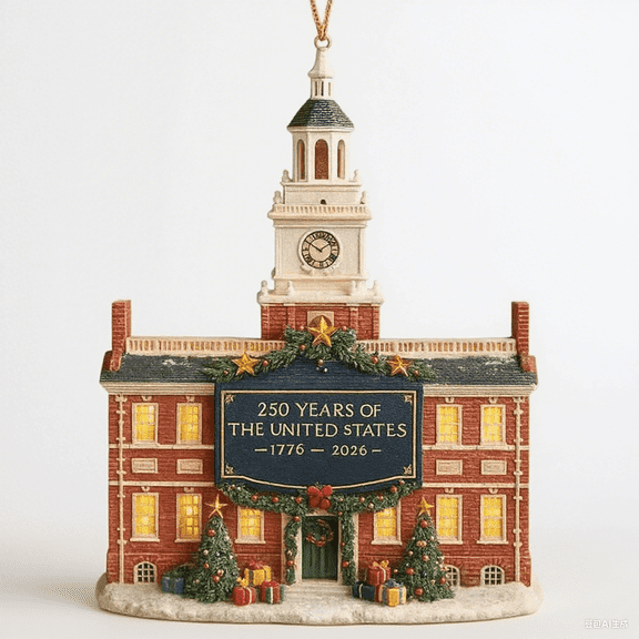 USA 250th Anniversary Ornaments 2D Acrylic Patriot Memorial Ornament Unique 250 Years of The United States Commemorative Hanging Decor for Christmas Tree 2026 Independence Day Hanging Ornaments (D)