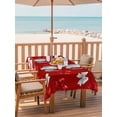 thumbnail image 2 of Outdoor Tablecloths with Umbrella Hole & Zipper, Red White Bow 60 x102 Inch Rectangle Tablecloths, Modern Art Watercolor Bowknot Waterproof Table Cloth, Patio/Pool/Picnic Table Covers, 2 of 8