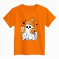 thumbnail image 4 of KPOPLK Girl Halloween T-Shirt Cute Ghost Pumpkin Shir Short Sleeve Crewneck Tee Top Kids Fal Clothes Size 11-12 Years,Orange, 4 of 5