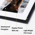 thumbnail image 4 of 11x14 Black Plastic Frame with Plastic Cover, Display Pictures 8x10 with Mat or 11x14 Without Mat, 1 Pack 11 by 14 Frame for Wall Hanging and Table, 4 of 7