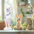 thumbnail image 4 of Artificial Flocked Bunny Standing Sculpture Easter Garden Decoration Holiday Tabletop Home Decor Green Resin Rabbit Ornament(Blue), 4 of 6