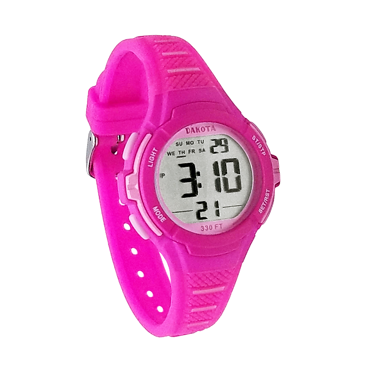 Dakota Dakota TwoTone Moonglow EL Digital Easy Clean Silicone Pink Sport Watch for Women and