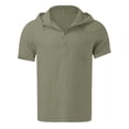 thumbnail image 3 of Fancifize Cotton Hoodies for Boys Summer Short Sleeve Quarter Button Hooded Tshirts Kids Casual Loose Tops 5-14 Years, 3 of 6