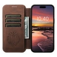thumbnail image 2 of Feishell Wallet Case for iPhone 16 Pro Max,Compatible with MagSafe Wireless Charging,Retro PU Leather Magnetic Closure Folio Flip Stand Credit Card Slots Shockproof Slim Phone Case,Brown, 2 of 7