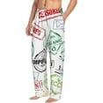 thumbnail image 2 of Uemuo Stamp Set Collection Pattern Men's Wide Leg Palazzo Lounge Pants with Pockets Light Weight Loose Comfy Casual Pajama Pants-Medium, 2 of 9