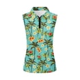 thumbnail image 2 of Uorisanigo Palm Tree Womens Quick Dry Athletic Shirts Casual Quarter Zip Womens Golf Shirt Sleeveless Zip Up Shirts Flower Fashion Workout Tank Tops Size XS, 2 of 7