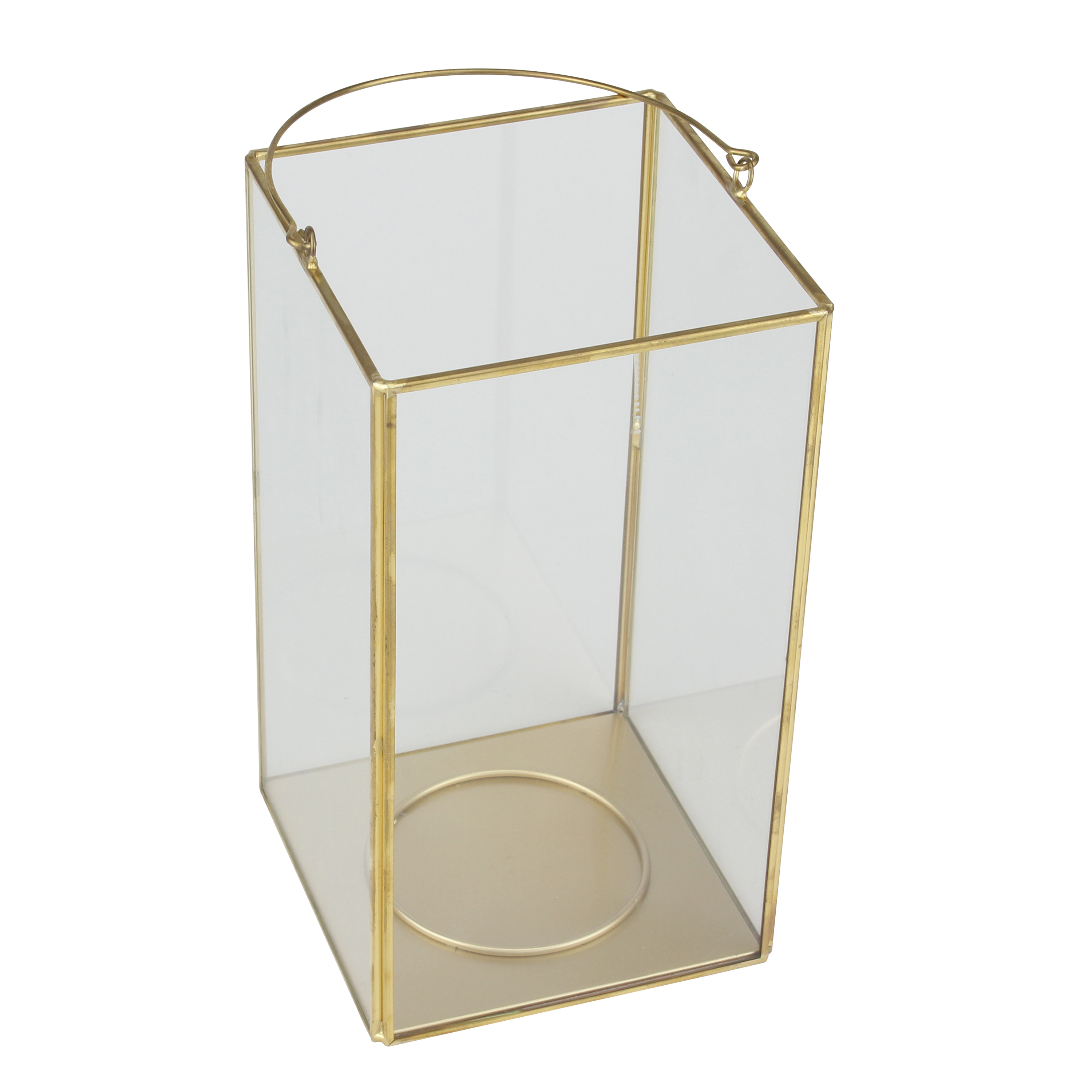Better Homes & Gardens Gold Metal and Glass Candle Lantern, Large