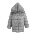 thumbnail image 4 of Usmixi Winter Faux Fur Coat for Women Fluffy Plush Coat for Women Plus Size Fuzzy Fleece Open Front Hooded Outerwear Casual Solid Fuzzy Fleece Jacket with Pocket Faux Fur Coat Under $5, 4 of 4