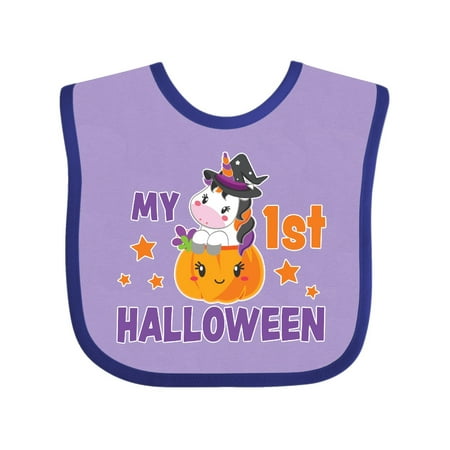 

Inktastic My 1st Halloween with Unicorn Witch Gift Baby Girl Bib