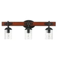 thumbnail image 2 of Kingston 3-Light Vanity Light, Dark Faux Wood - one size, 2 of 5