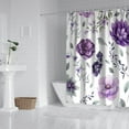 thumbnail image 3 of Summer Wildflower Bloom Shower Curtain – Watercolor Artistic Botanical Style, 72x84 Inches, 3 of 5