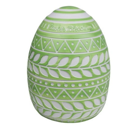 6" GREEN/WHITE RESIN EASTER EGG