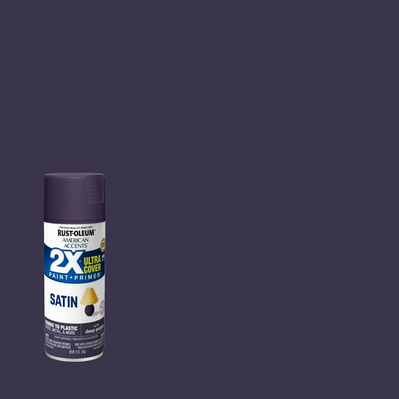 6 Pack, Deep Purple, Rust-Oleum American Accents 2X Ultra Cover Satin Spray Paint-393535, 12 oz