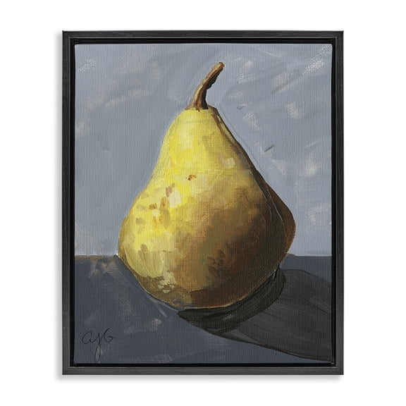 Stupell Industries Modern Abstract Shadowed Pear Black Floating Frame Canvas Art, 17 x 21, by Alexandria Gilbert Kincaid
