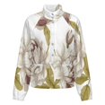 thumbnail image 5 of Jackets for Women Winter Coat Jackets Flannel Stand Collar Jacket(Elegant Floral Botanical Design,Size:S-4XL), 5 of 7