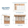 thumbnail image 3 of Backyard Discovery Poppy 9'x6' Cedar Wood and Polycarbonate Greenhouse Kit, PowerPort, 3 of 15