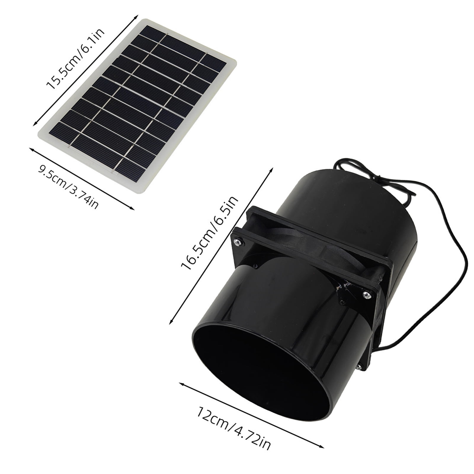 Energy Saving Solar Power Fan 12V Exhaust Fan for Great Air Circulation in Kitchens Bathrooms and Pet Houses