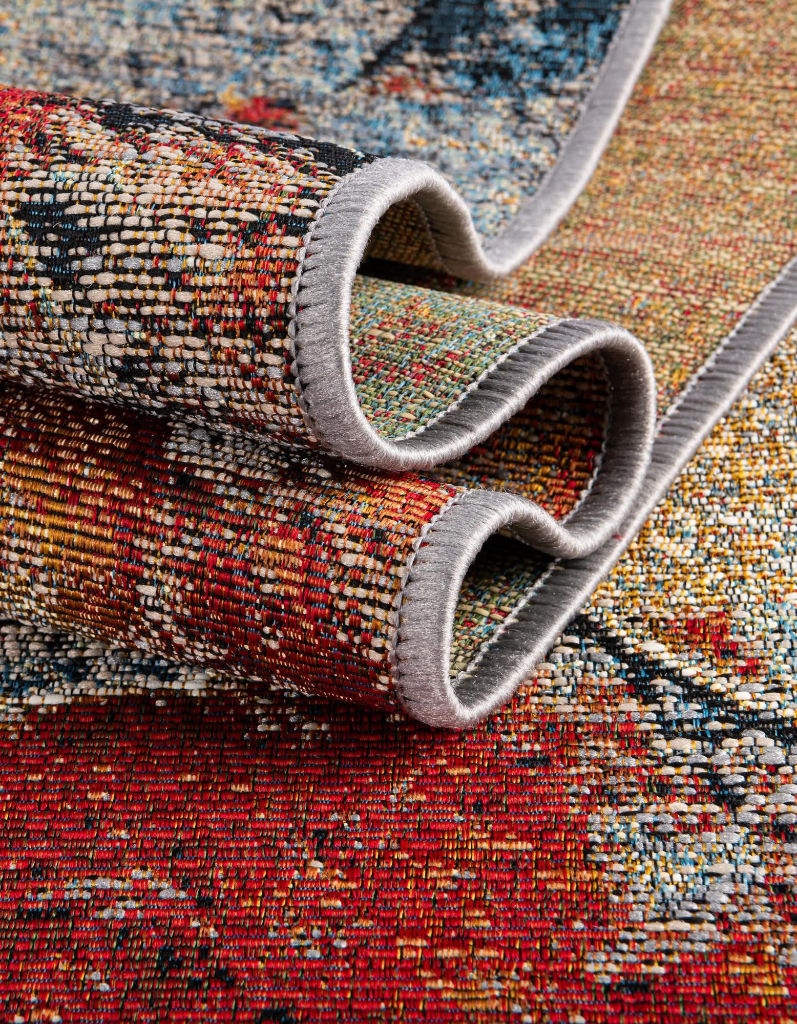 Unique Loom Outdoor Modern Collection Area Rug - Zephyr (5' 1" x 8' Rectangle Multi/Brown)