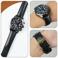 thumbnail image 7 of 19mm Black Leather Watch Band Men Quick Release Replacement Strap Soft Handmade Wristband Stainless Steel Gold Buckle, Vintage Gift for Father's Day Dad Son Husband DH-201G-19MM, 7 of 7