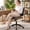 Black, variant on COOLHUT Home Office Chair, Armless Adjustable Height Small Office Desk Chair, PU Leather Swivel Computer Chair, Modern Walnut Bentwood Chair for Office, Reading Meeting Room, Makeup Vanity, Black