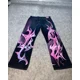 thumbnail image 2 of Pantalones vaqueros de cintura alta con diseño de estampado único para hombre, pantalón holgado de pierna ancha, estilo retro americano, rock and roll, estilo hip-hop, punk, 2 of 4