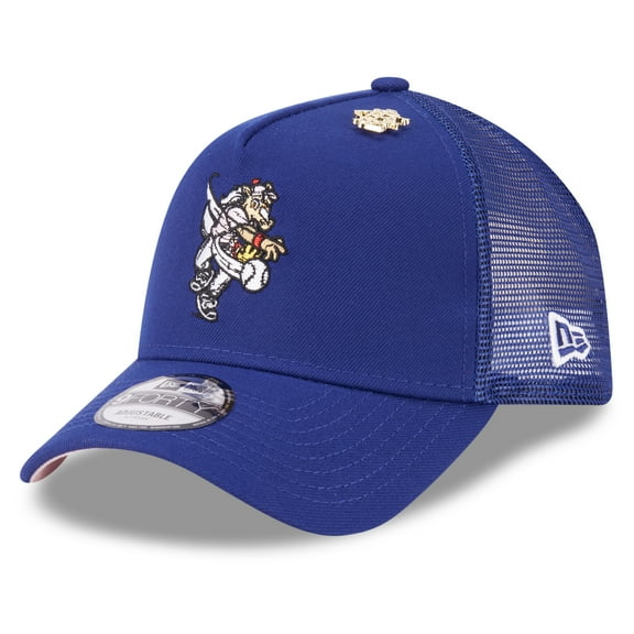 Men's New Era Royal Texas Rangers 2025 Big League Chew A-Frame 9FORTY Adjustable Trucker Hat