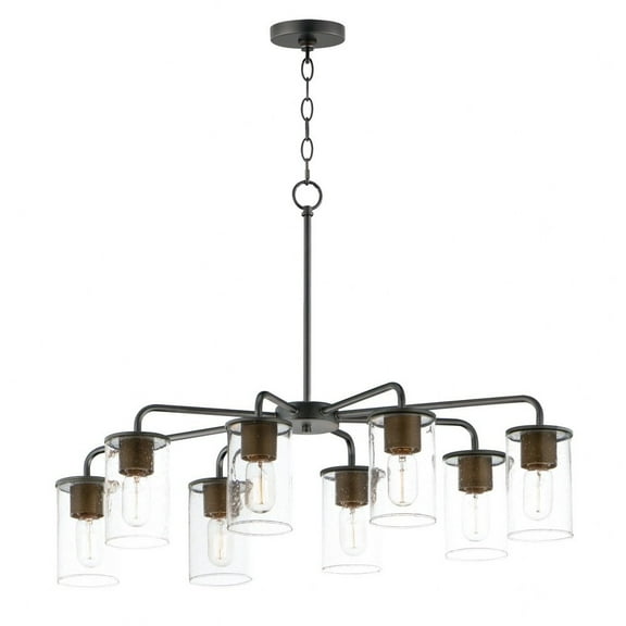 11848CDABBK-Maxim Lighting-Sleek - 8 Light Chandelier-Antique Brass/Black Finish    -Traditional Installation