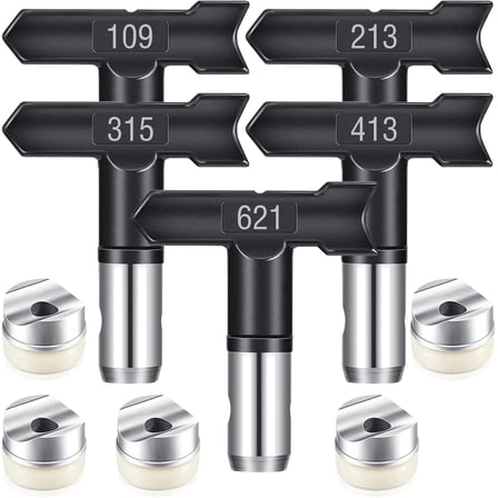 Tips for Airless Sprayer, Reversible Airless Paint Sprayer Nozzle Tips (5 Pieces - 211, 313, 415, 517, 623)